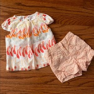 Janie and Jack Shirt and Eyelet Shorts Set